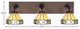 Oxbridge, Bath Bar, Matte Black & Painted Distressed Metal, 7" Diamond Peak Art