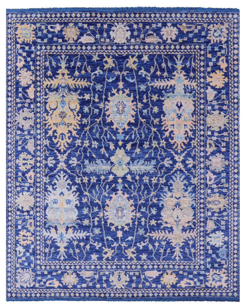 8' 1" X 9' 10" Hand Knotted Turkish Oushak Wool Rug - Q13341