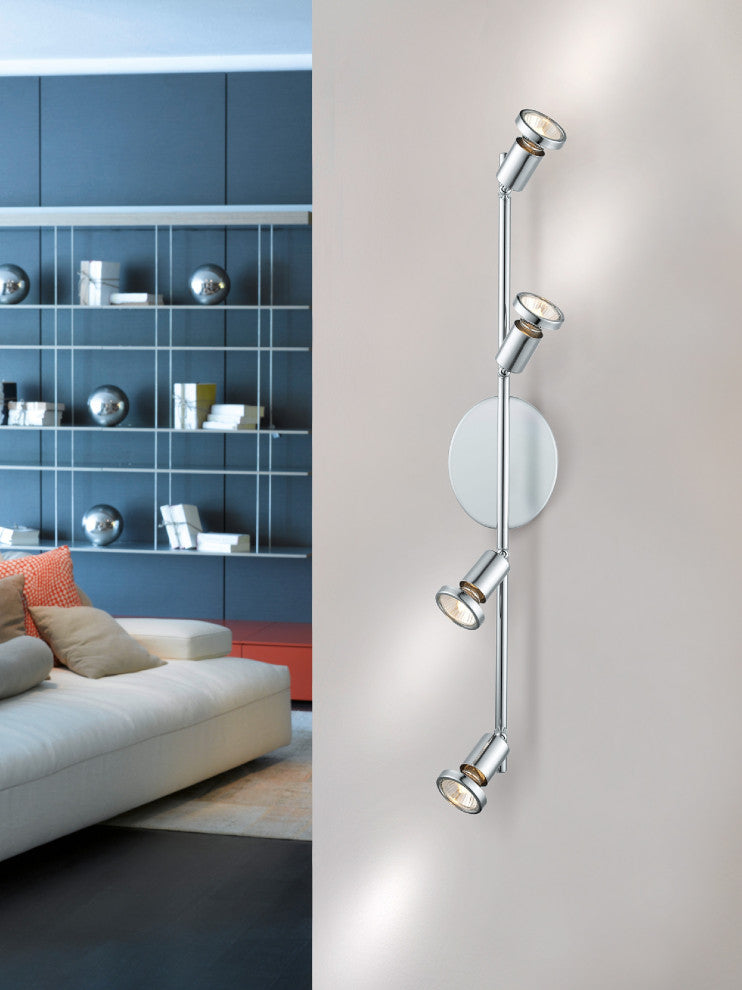 4x50W Track Light, Chrome Finish