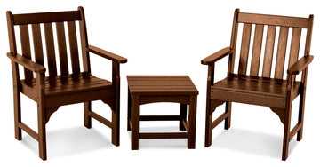 POLYWOOD Vineyard 3-Piece Garden Chair Set, Teak