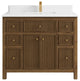 Sonoma Teak 42 Single Sink Bath Vanity in Dark Natural with 1.5" White Quartz