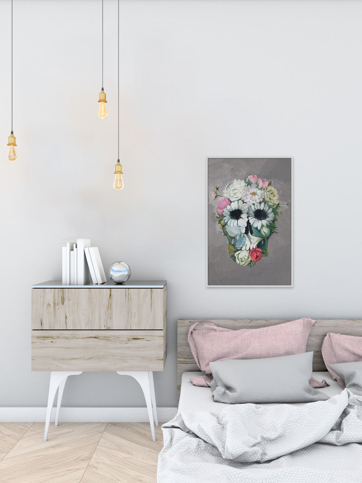 "Enjoy Flower" Floater Framed Painting Print on Canvas, 24"x36"