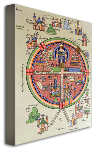'Map of Jerusalem and Palestine' Canvas Art