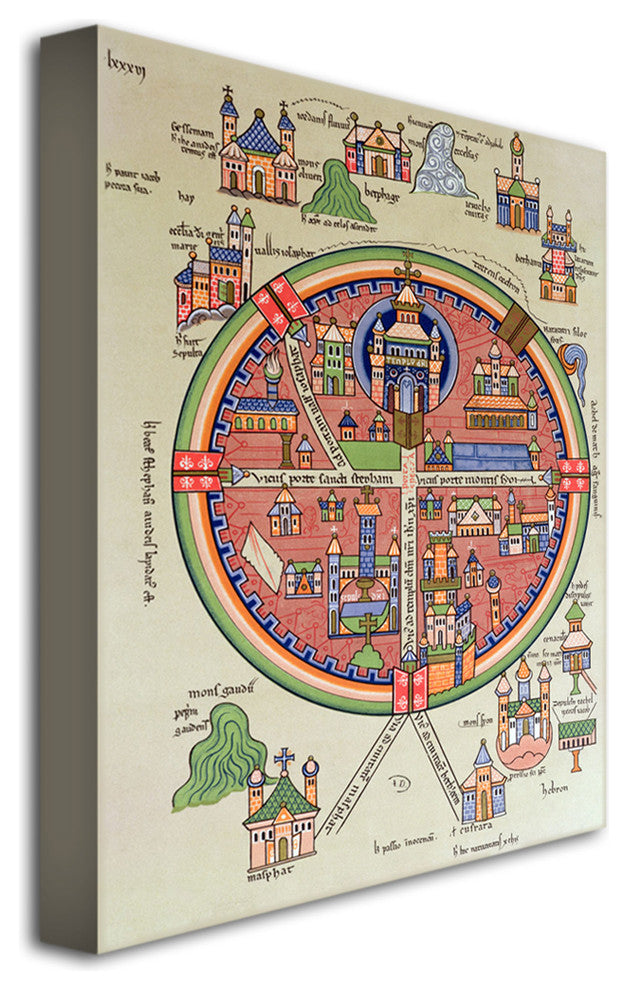 'Map of Jerusalem and Palestine' Canvas Art