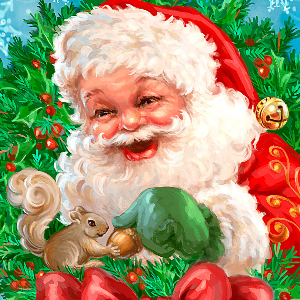 Santa Bow Wreath Wooden Block, 36 X 24