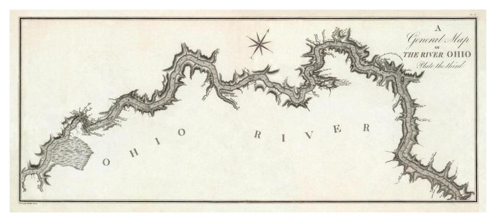 "A General Map of the River Ohio, Plate 3, 1796" Paper Art, 46"x21"