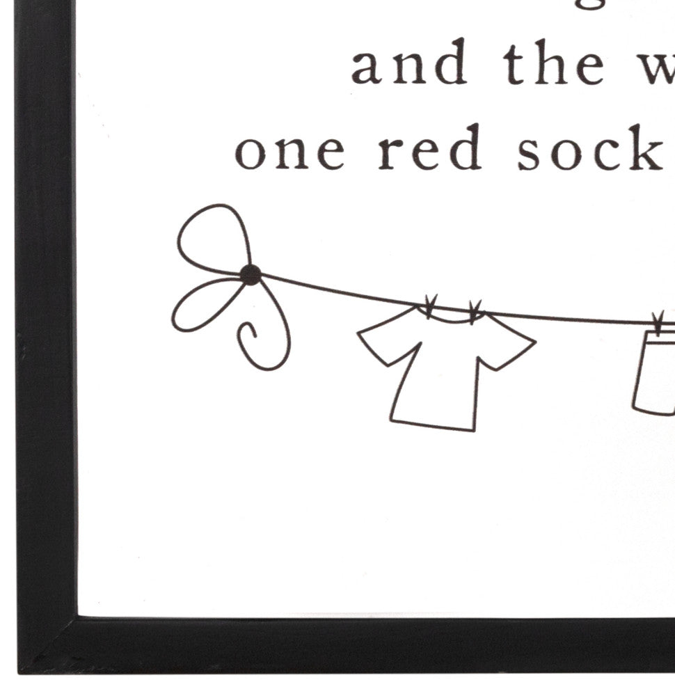 HomeRoots Black And White Laundry Prayer Wall Art
