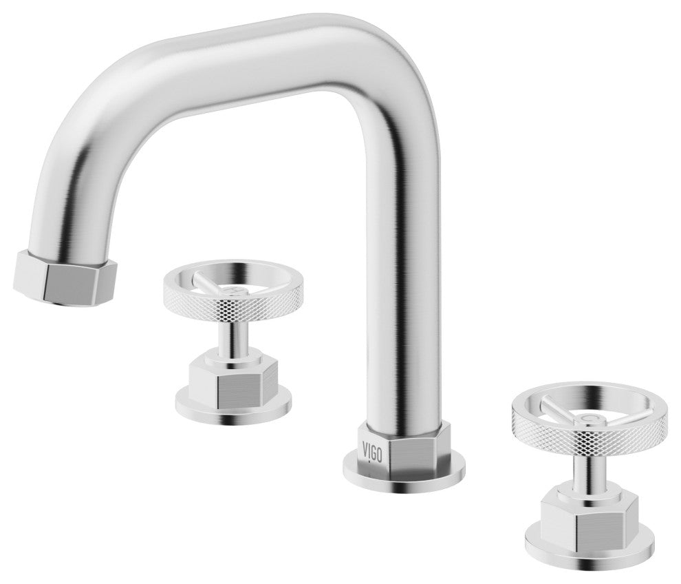VIGO Hart 7" H 2-Handle Widespread Bathroom Faucet, Brushed Nickel