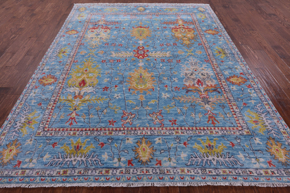 Turkish Oushak Hand-Knotted Wool Rug 7' 9" X 10' 0" - Q13477