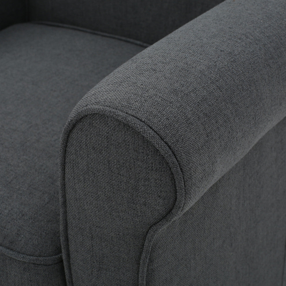 GDF Studio Declan Padded Fabric Club Chair, Dark Gray