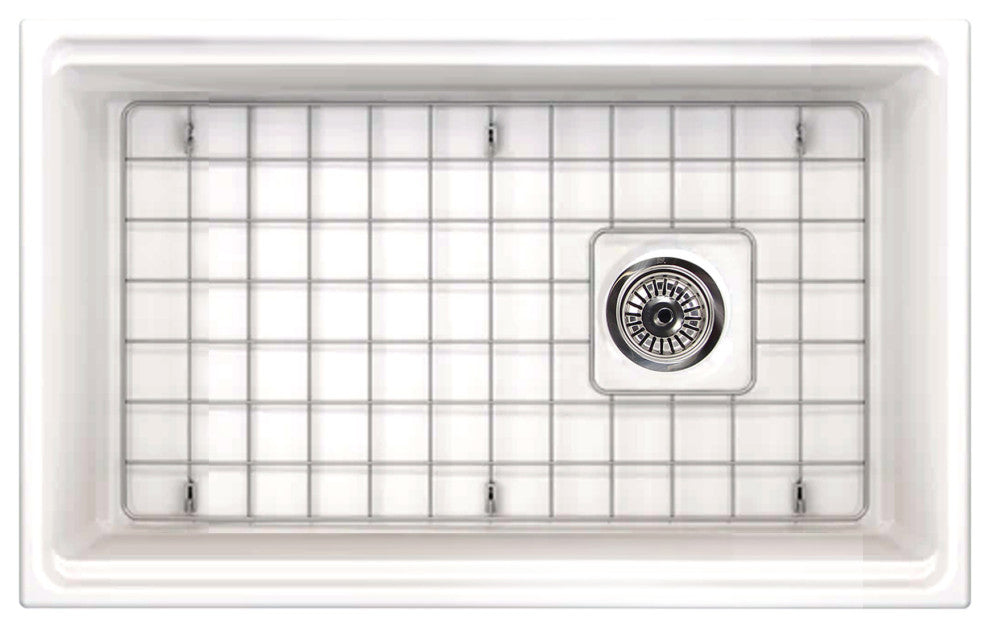 Nantucket 30" Workstation Fireclay Apron Sink Side Drain, White