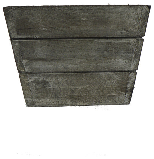 14" Gray Wash Triple Rectangle Wood Planter