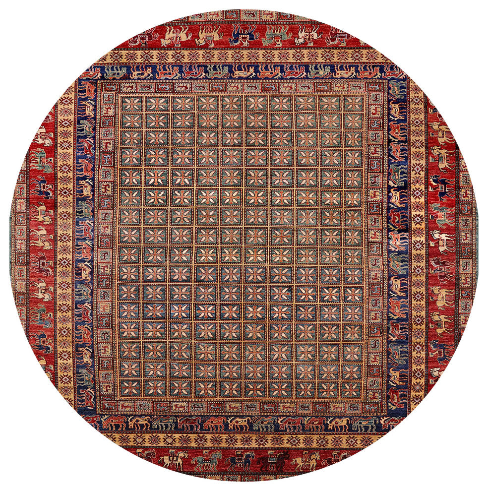 Ahgly Company Indoor Round Mid-Century Modern Area Rugs, 5' Round