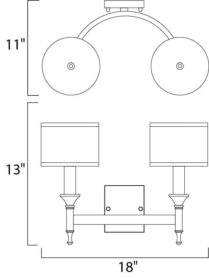 Maxim 22379 2 Light 13" Tall Wall Sconce - Natural Aged Brass / Oatmeal