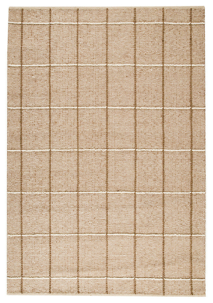 Hand Woven Beige Wool Area Rug