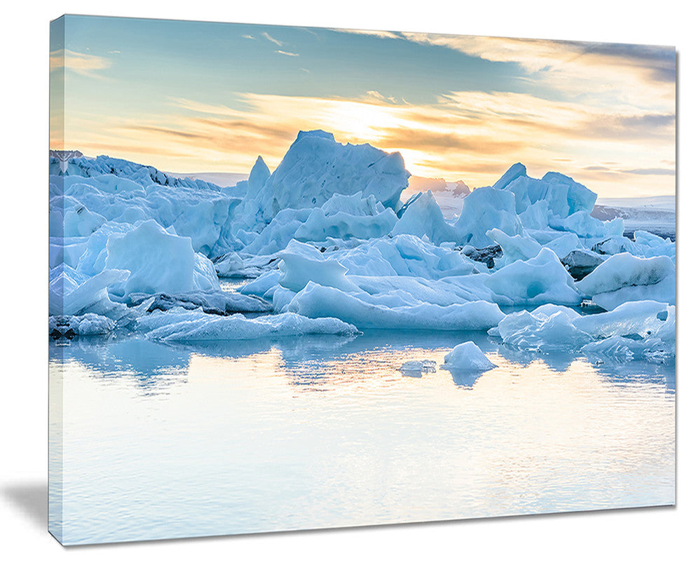 "Icebergs in Glacier Lagoon" Canvas Print