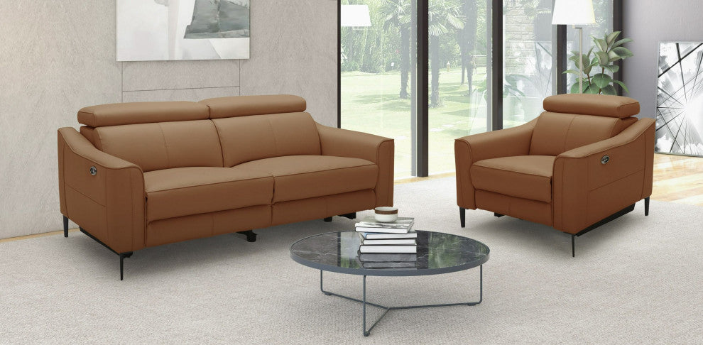 Divani Casa Eden Modern Camel Leather Recliner Chair