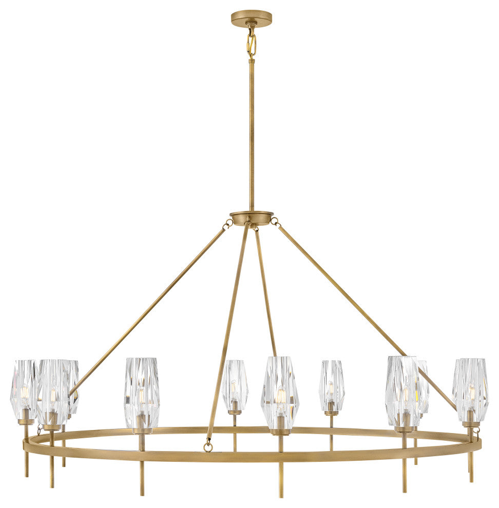 Hinkley Ana Extra Large Single Tier Chandelier, Heritage Brass