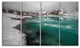 Lake With Icy Topped Mountains, Landscape Canvas Print, 48"x28", 4 Panels