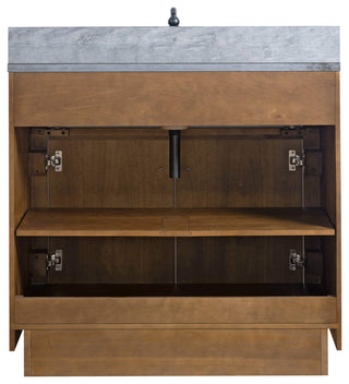 Vanity Art Bathroom Vanity With Sink, Tan, 36" Single, Black Limestone Top
