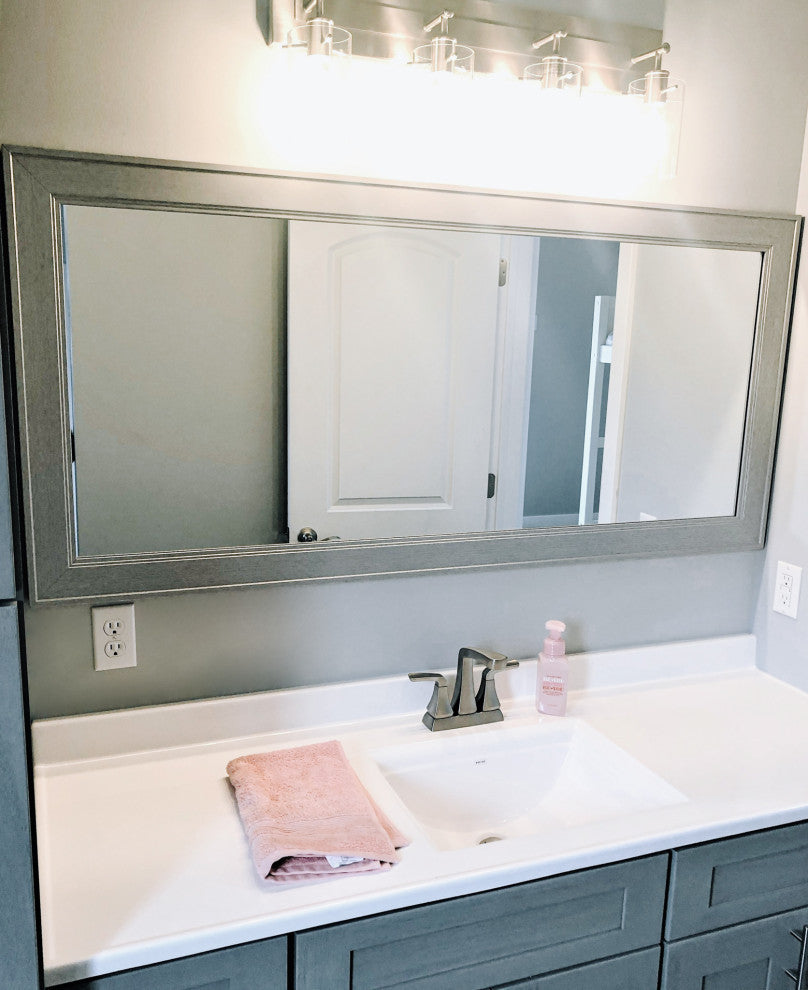 Porter Silver Framed Mirror, 20"x54"