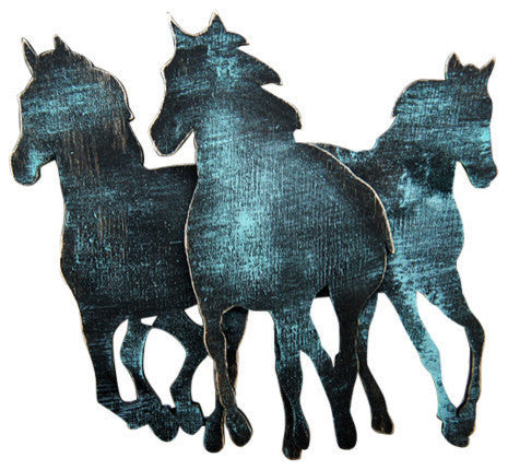 Wild Stallion On Wooden Block Decorative Wall Art, Small