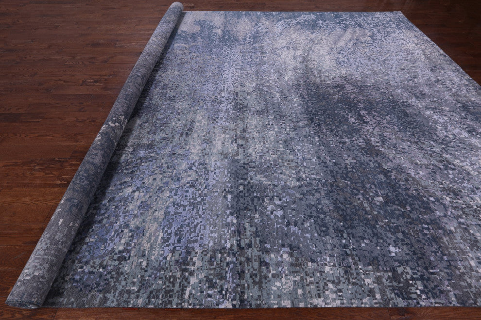 Wool and Silk Abstract Handmade Rug 12' 0" X 14' 11" Q11607