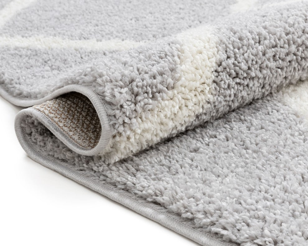 Well Woven Cabana Moroccan Trellis Shag Celosia 7''10"x10''6" Grey Area Rug