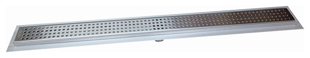 SereneDrains Linear Shower Drain 304 Brushed Stainless Steel Traditional Square, 30 Inch