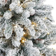4.5' Flocked Livingston Fir Faux Xmas Tree W/Pinecones & Lights, Tall Planter