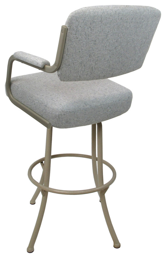 Swivel Counter Metal Bar Stool, Hemsath Slate - Beige, 26"