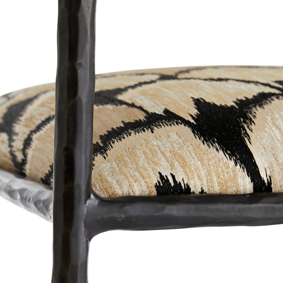 Barbana Counter Stool Ocelot Embroidery