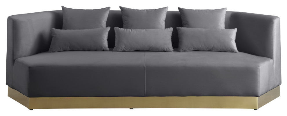 Marquis Velvet Upholstered Set, Gray, Sofa