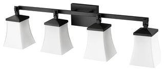 4 Light 33.25" Matte Black Vanity Light