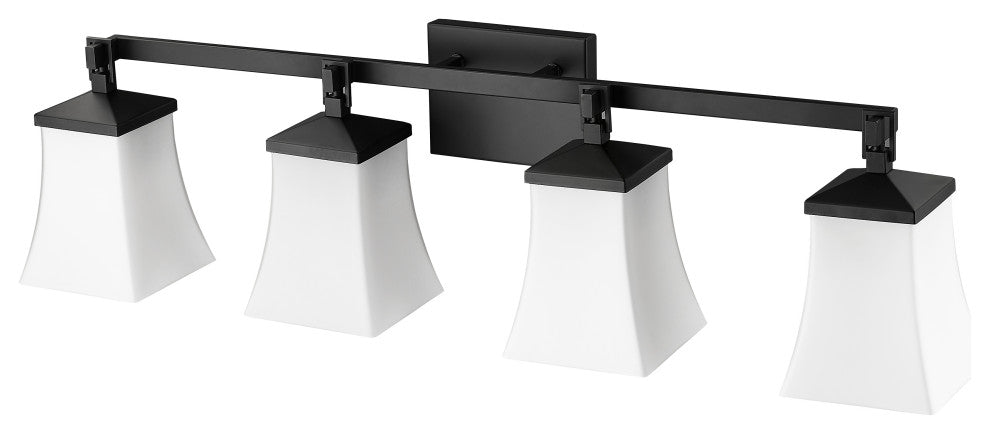 4 Light 33.25" Matte Black Vanity Light