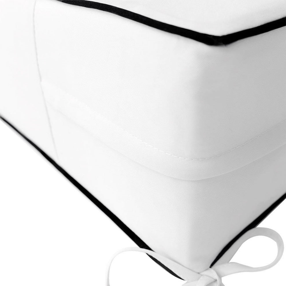 |Cover only| Outdoor Contrast Pipe Trim Small Deep Seat Back Pillow Cover AD106