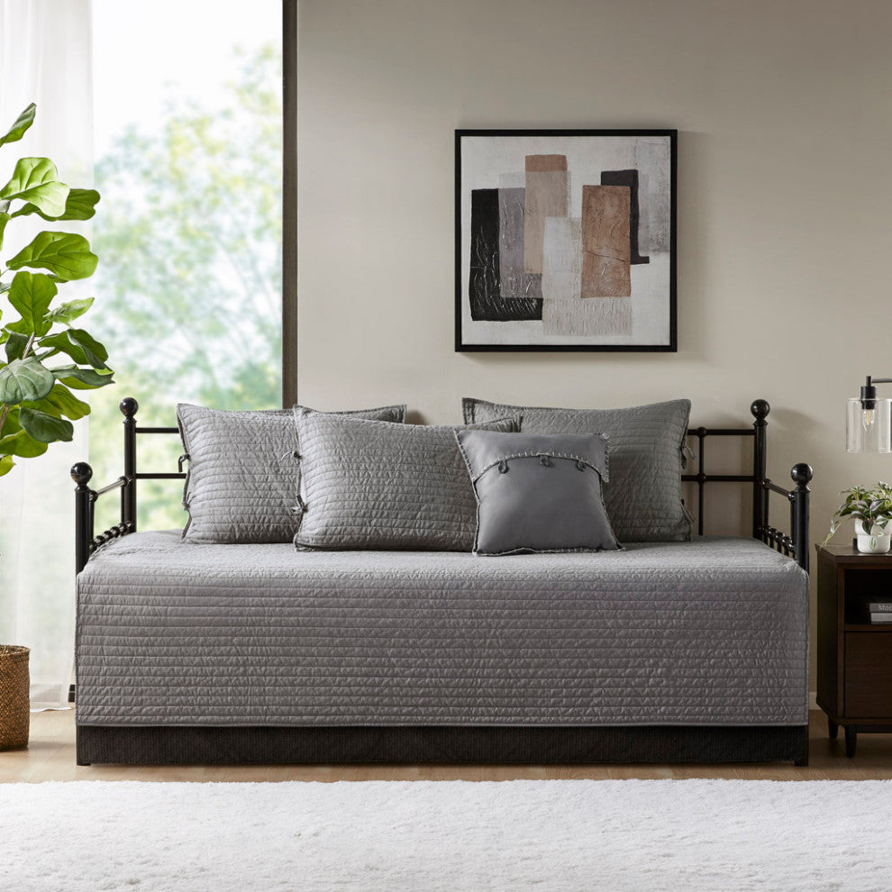 Madison Park Ridge 6 Piece Reversible Plaid Daybed Cover Set