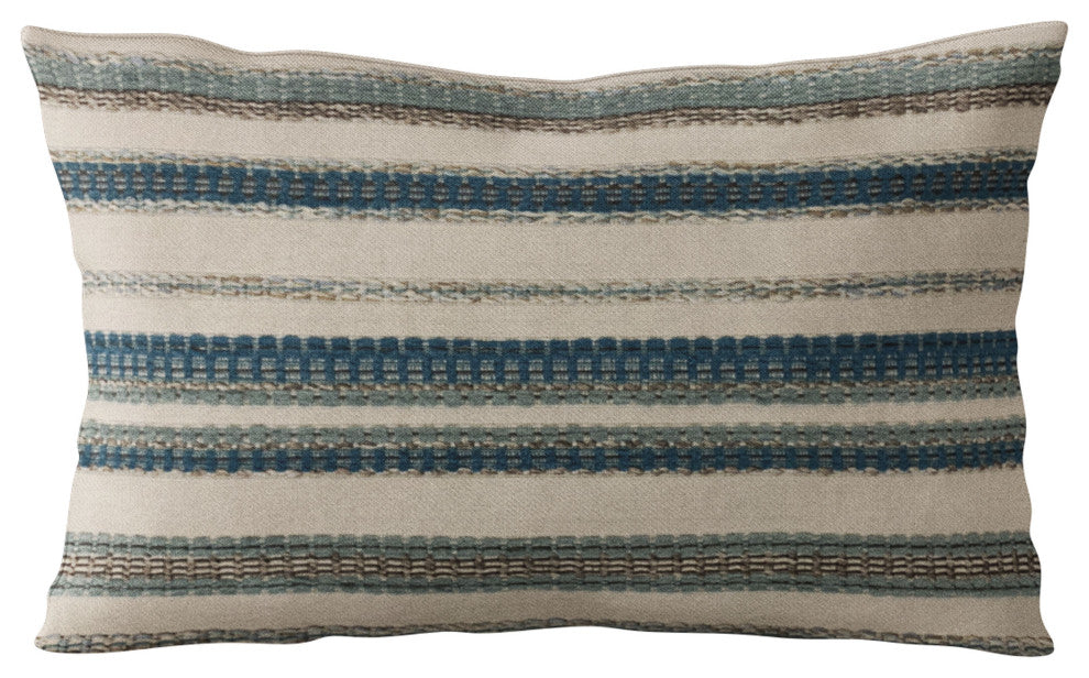 Plutus Blue Lanes Stripe Luxury Throw Pillow, 20"x26"