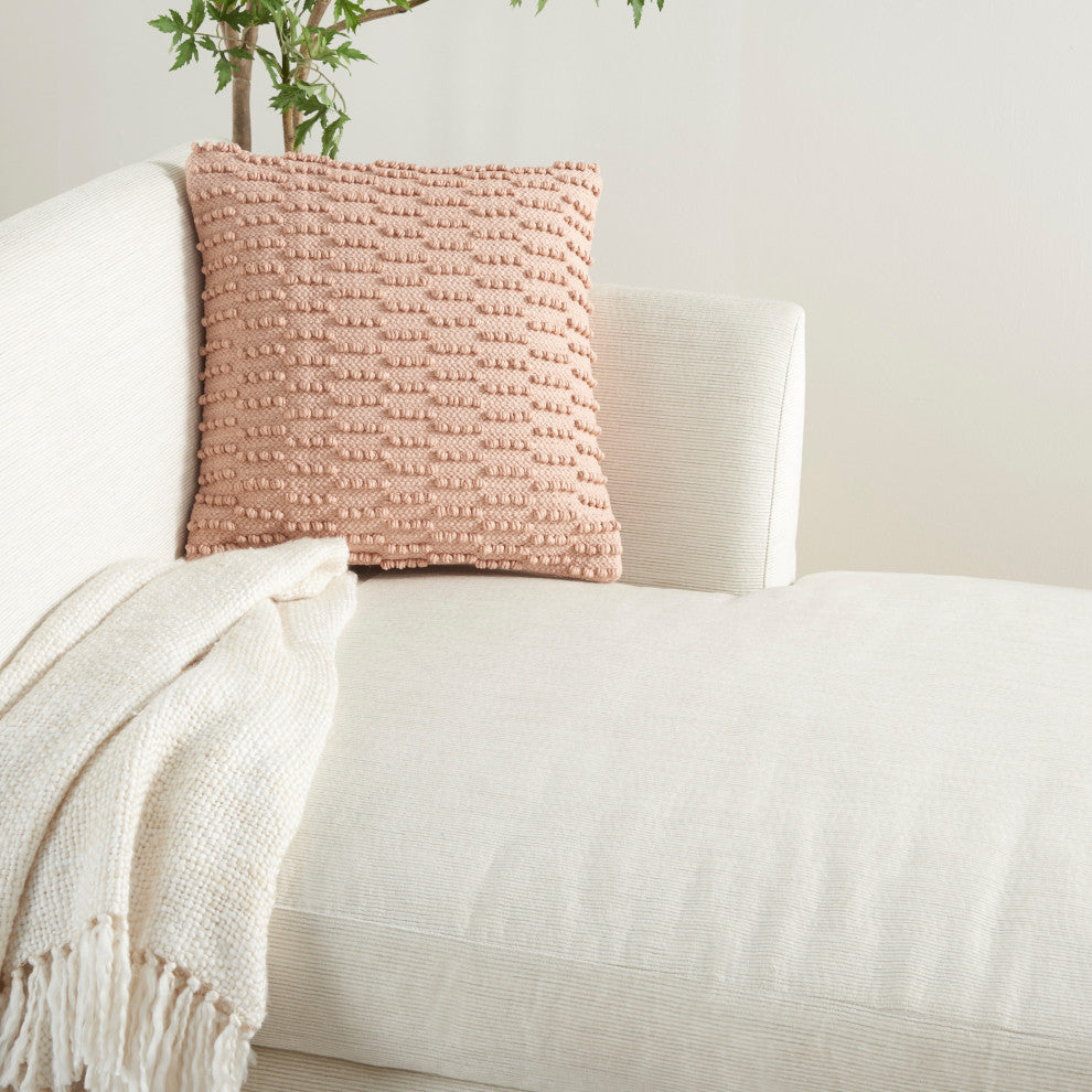 Mina Victory GC380 Throw Pillow, Blush, 18"X18"