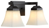 Staunton 1-Light Iron/Glass Modern LED Vanity Light, Oil Rubbed Bronze, 2-Light