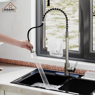 Kitchen Faucet Spring Pull Down Sprayer Dual-Function Spray Head Brushed Nickel