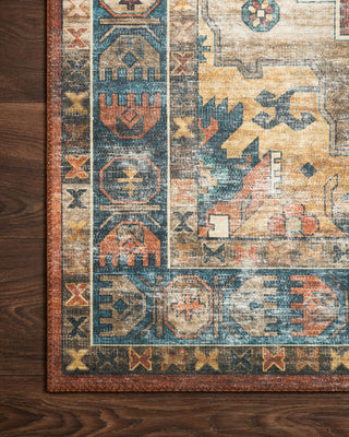 Rust Blue Printed Polyester Skye Area Rug by Loloi II, 2'-3" X 3'-9"