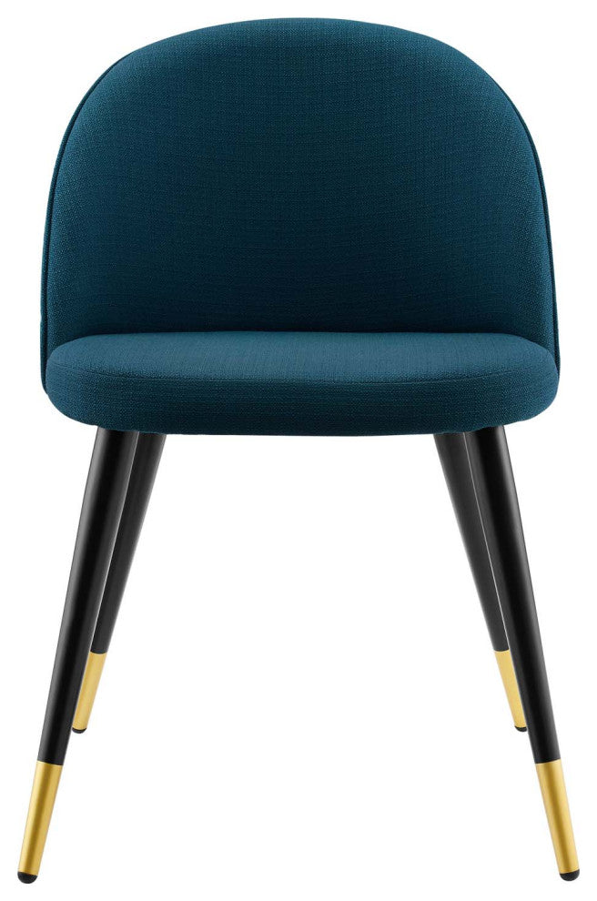 Side Dining Chair, Set of 2, Fabric, Navy Blue, Modern, Cafe Bistro Restaurant