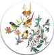 Tropical Flowers And Birds, Birds Large Disc Metal Wall Art, 11"
