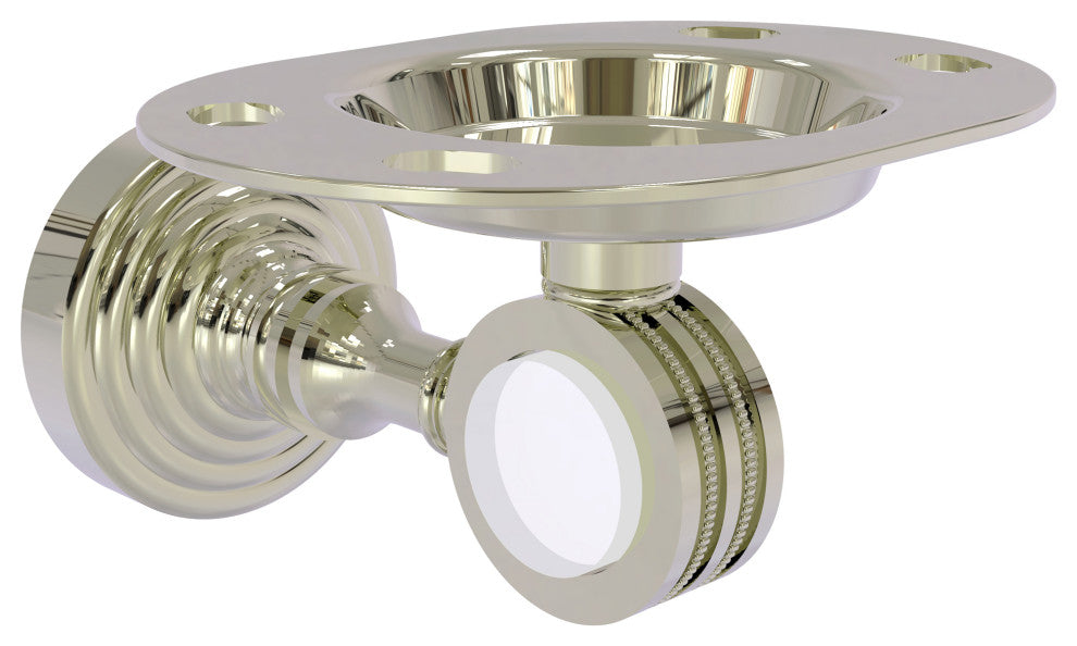 Pacific Grove Dotted Tumbler and Toothbrush Holder, Polished Nickel