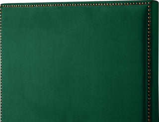 Harlie Velvet Upholstered Bed, Green, Queen