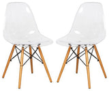 LeisureMod Dover Molded Side Chair, Set of 2