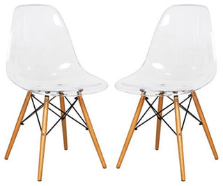 LeisureMod Dover Molded Side Chair, Set of 2