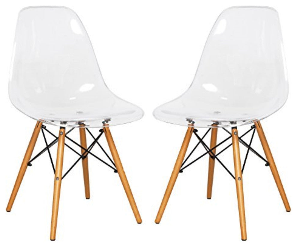 LeisureMod Dover Molded Side Chair, Set of 2