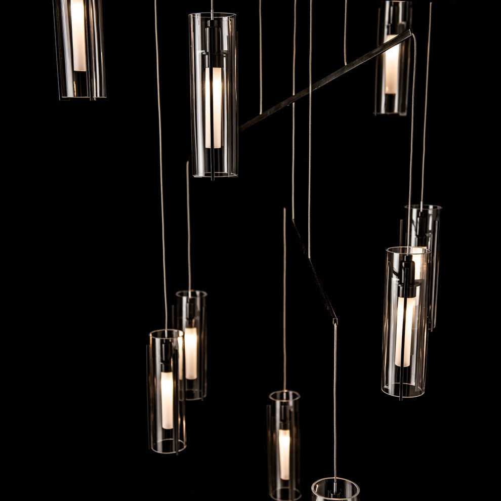 Exos 10-Light Mobile Pendant, Ink/Clear Glass, Standard Height